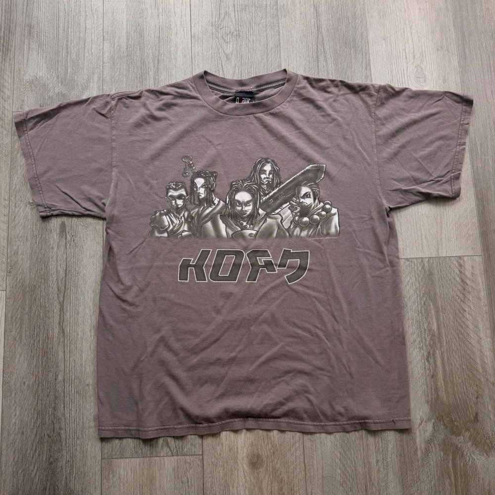 Vintage 1999 Korn Grail Giant XL Anime Graphic Tee Nu Metal Official Band Tee